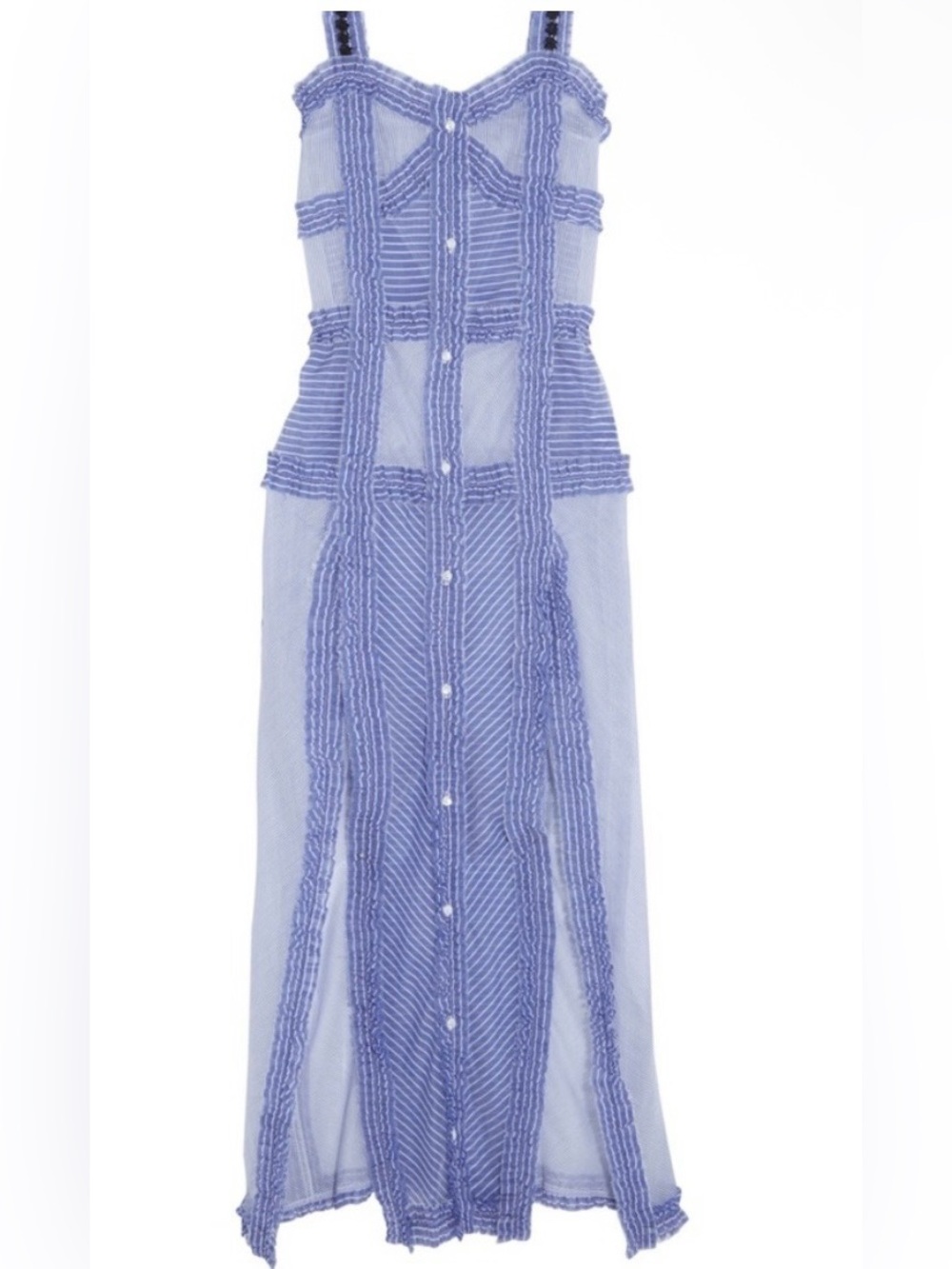 The Attico Margherita Cotton and Silk Stripe Long Dress size 1 MSRP $1365 - Picture 5 of 11
